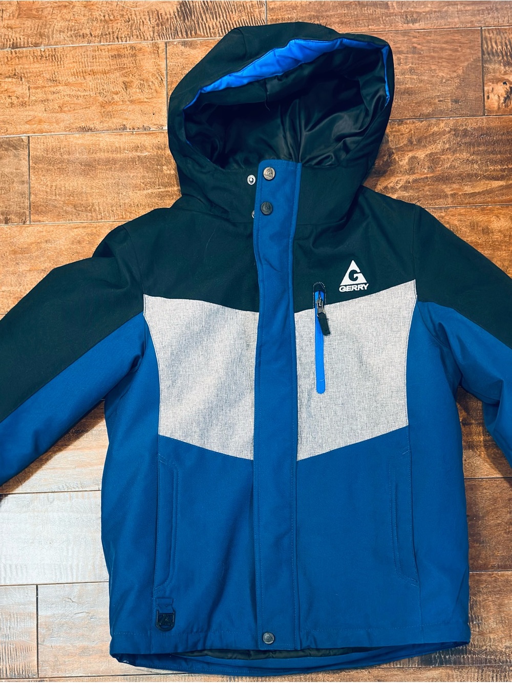 Gerry Boys Blue Black Hooded Winter Warm Jacket Coat. Like New!